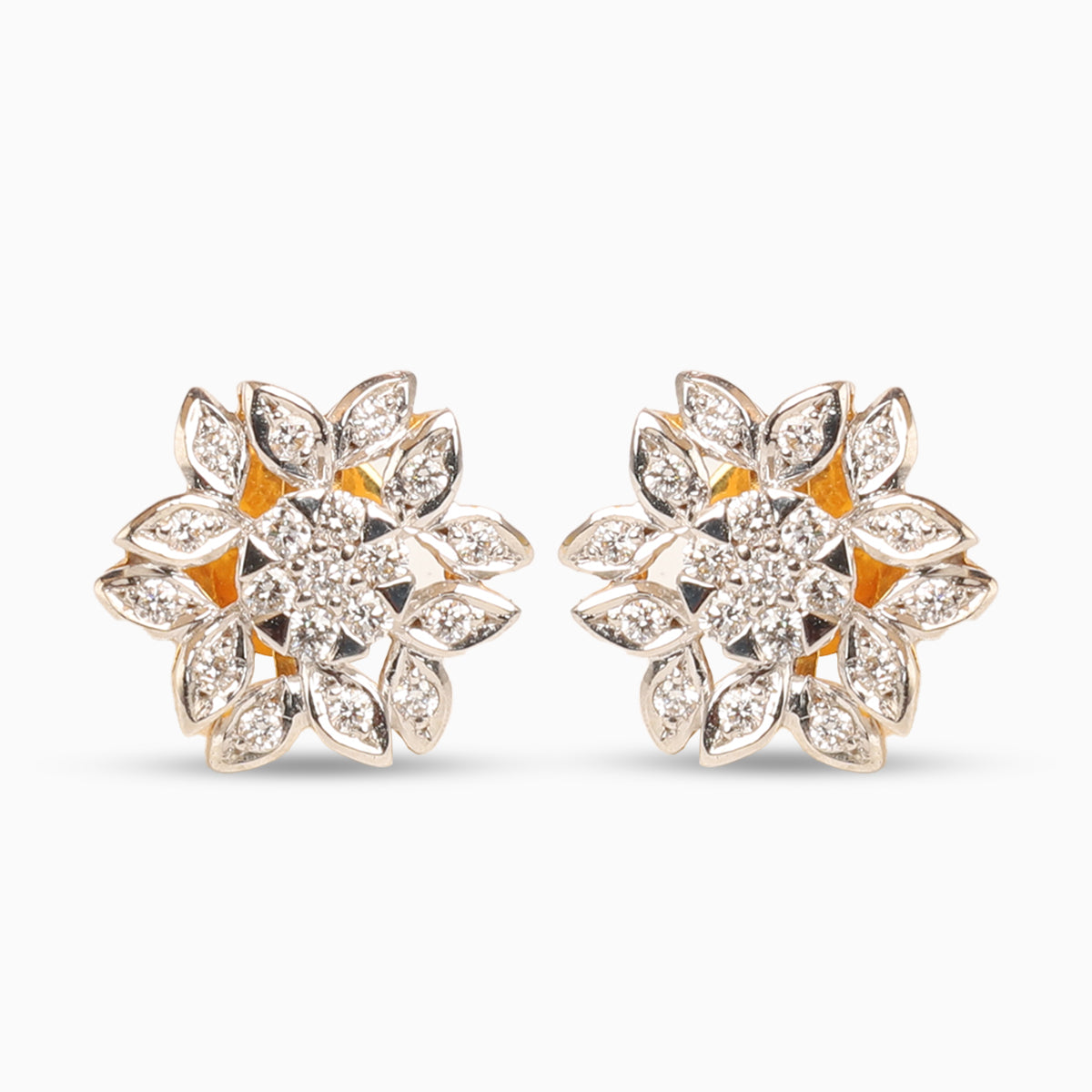 2ထပ်ခြယ်ပန်းပွင့်စိန် | Full Bloom Earrings